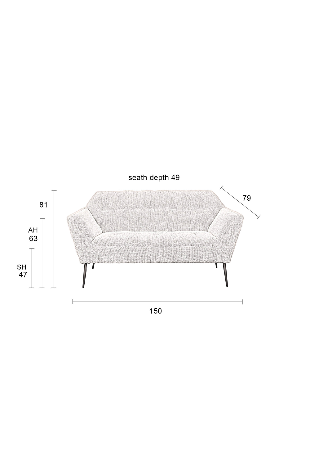 Bouclé Tufted Sofa | Dutchbone Kate | OROA.com