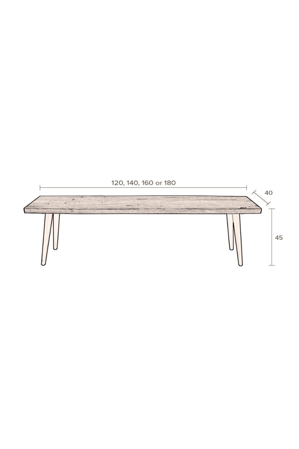 Walnut Dining Bench L | Dutchbone Alagon | OROA.com