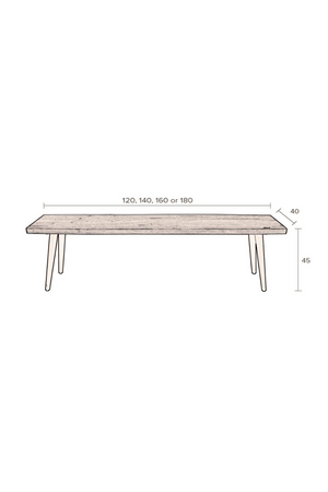 Walnut Dining Bench L | Dutchbone Alagon | OROA.com