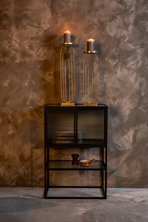 Black Framed Glass Cabinet | Dutchbone Boli | OROA.com