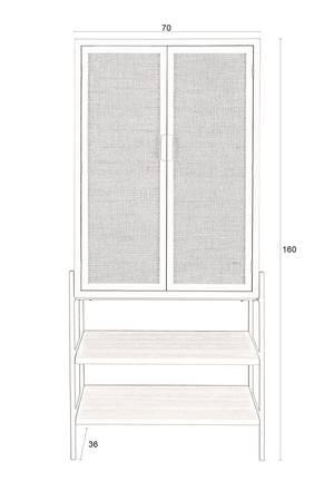 Fir & Rattan Cabinet | Dutchbone Yasu | OROA.com