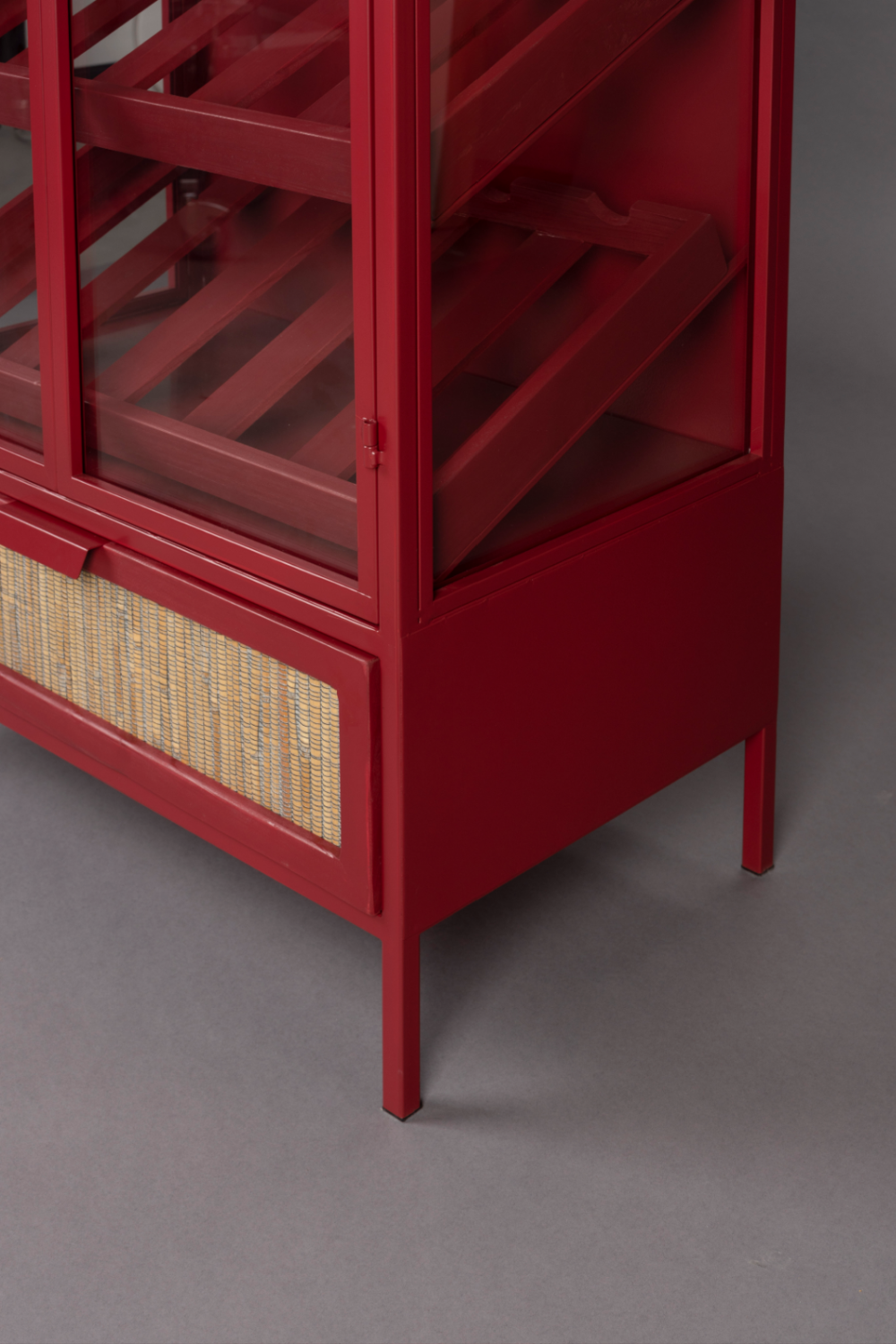 Red Wooden Wine Cabinet | Dutchbone Mori | OROA.com
