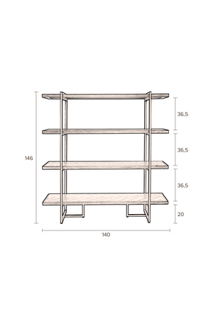 Wooden Herringbone Shelf | Dutchbone Class | OROA.com