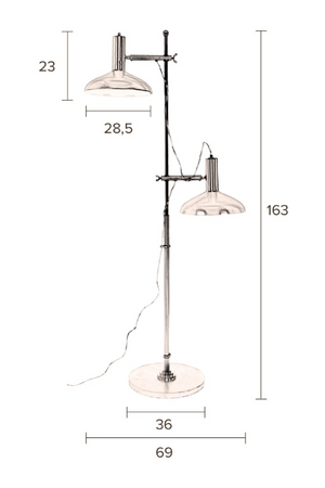 Brass 2-Light Floor Lamp | Dutchbone Karish | DutchFurniture.com