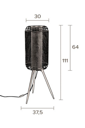Mesh Tube Tripod Floor Lamp M | Dutchbone Archer | Oroatrade.com