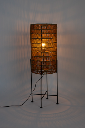 Cylindrical Jute Floor Lamp | Dutchbone Kari | OROA.com
