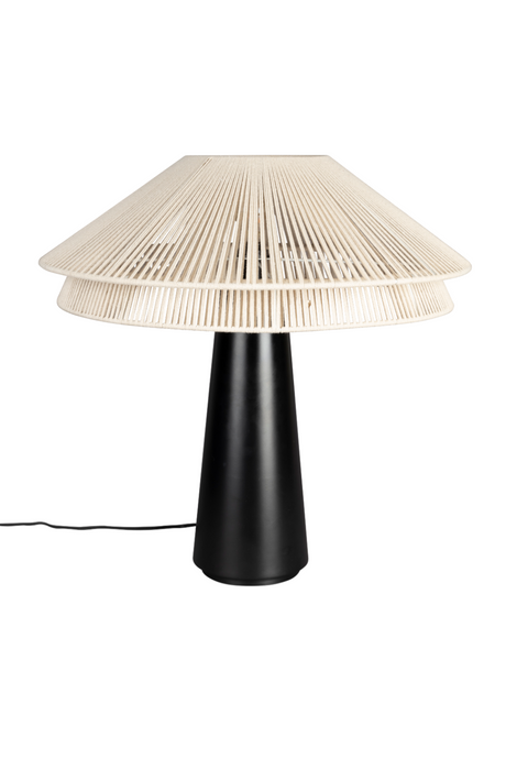 Beige Cotton Thread Table Lamp | Dutchbone Elon | OROA.com