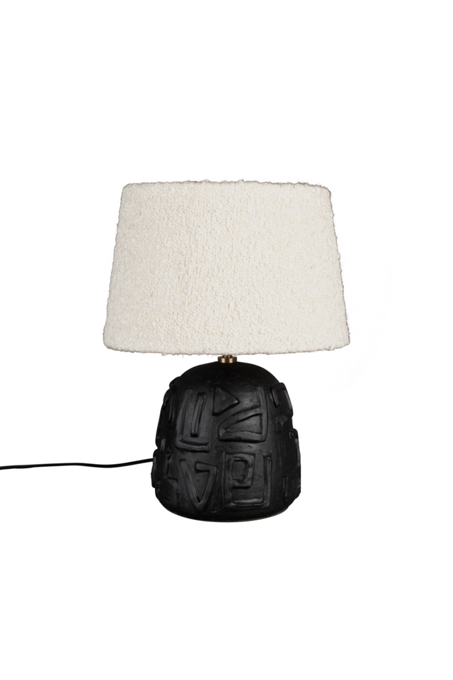 White Bouclé Table Lamp | Dutchbone Renzo | OROA.com