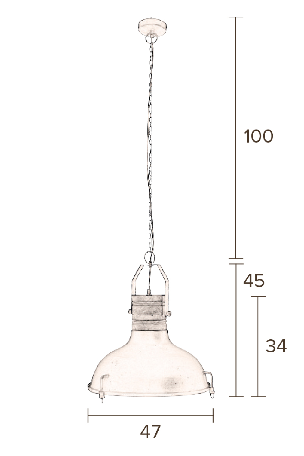 Black Metal Hanging Light | Dutchbone Raw | Oroa