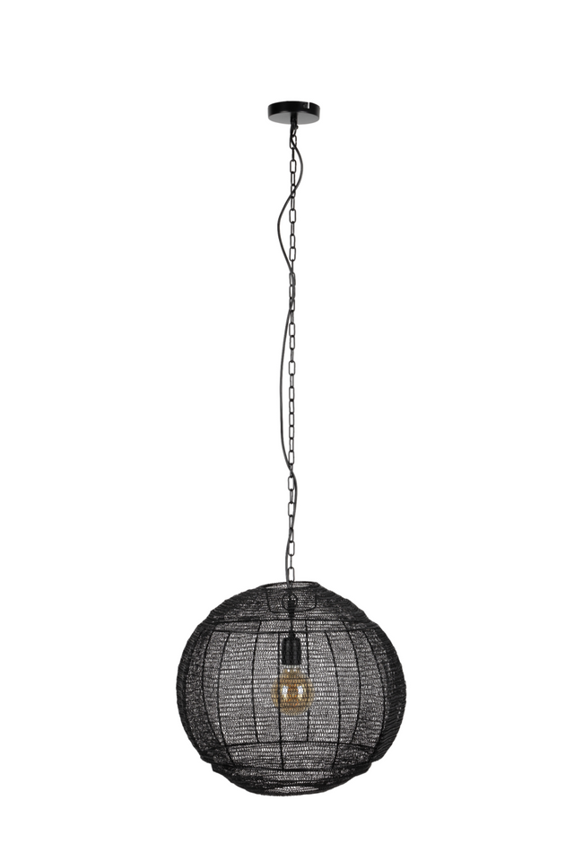 Round Black Pendant Lamp | Dutchbone Meezan | Oroatrade.com
