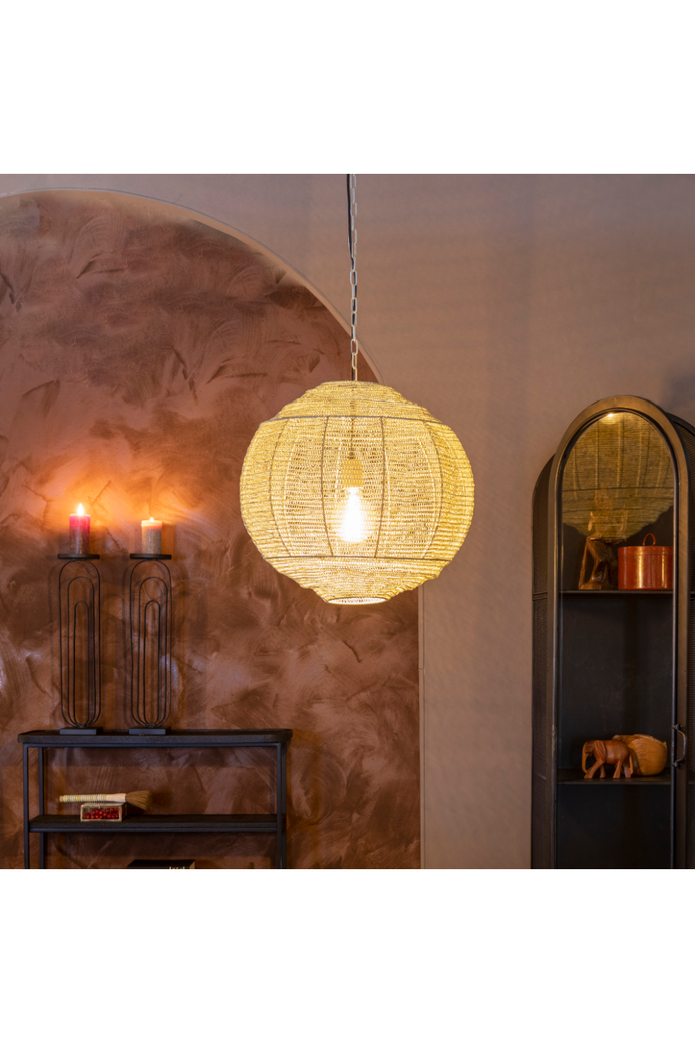 Round Gray Pendant Lamp | Dutchbone Meezan | OROA.com