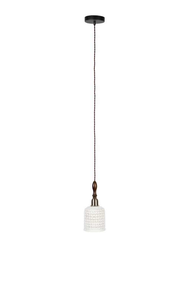 White Ceramic Pendant Lamp | Dutchbone Poppy | OROA.com