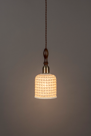White Ceramic Pendant Lamp | Dutchbone Poppy | OROA.com