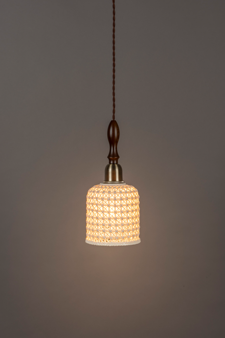 White Ceramic Pendant Lamp | Dutchbone Poppy | OROA.com