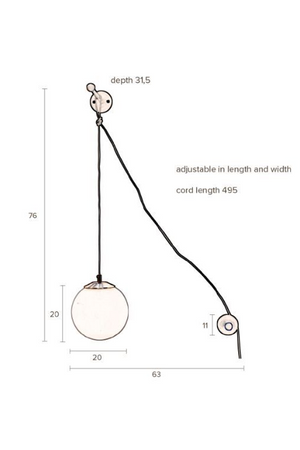 Frosted Glass Globe Wall Lamp | Dutchbone Bulan | DutchFurniture.com