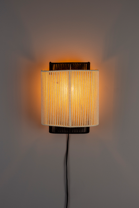 Beige Cotton Thread Wall Lamp | Dutchbone Elon | OROA.com