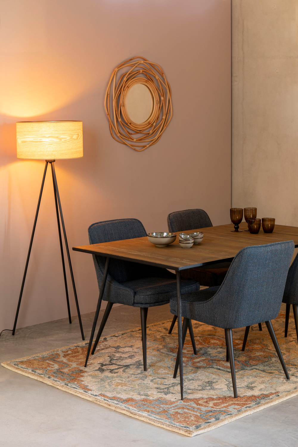 Blue Vintage Carpet | Dutchbone Amori | OROA.com