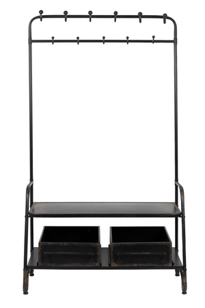 Vintage Black Free Standing Coat Rack | Dutchbone Lucius | DutchFurniture.com
