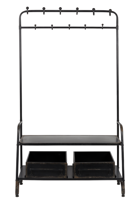 Vintage Black Free Standing Coat Rack | Dutchbone Lucius | DutchFurniture.com