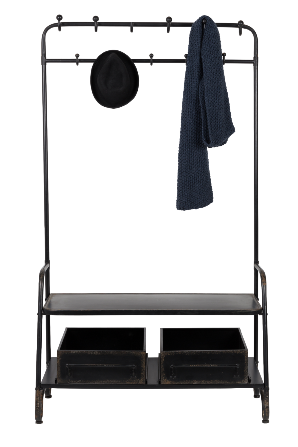 Vintage Black Free Standing Coat Rack | Dutchbone Lucius | DutchFurniture.com