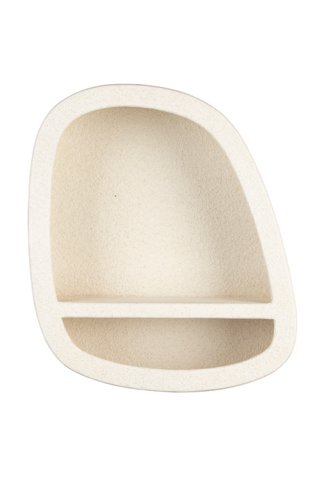 Modern European furniture - Beige Recycled Marble Single Wall Shelf - www.oroa.com