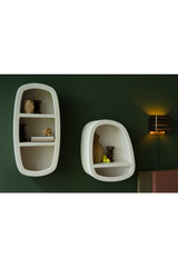 Modern European furniture - Beige Recycled Marble Single Wall Shelf - www.oroa.com