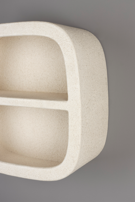 Modern European furniture - Beige Recycled Marble Single Wall Shelf - www.oroa.com