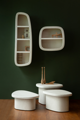 Modern European furniture - Beige Recycled Marble Single Wall Shelf - www.oroa.com
