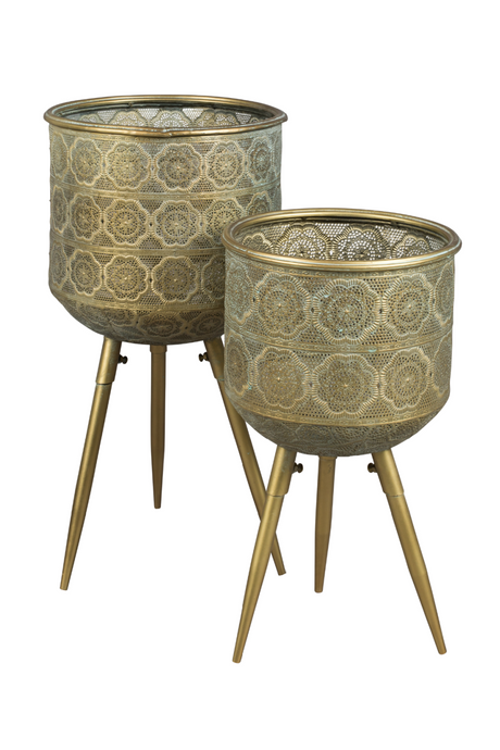 Brass Tripod Plant Stand M | Dutchbone Botanique | DutchFurniture.com