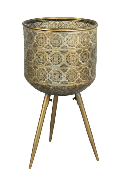 brass plant stand indoor Dutchbone Botanique Brass Tripod Plant Stand