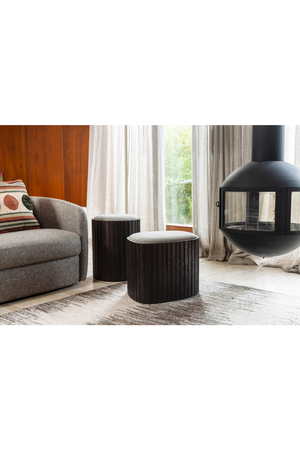 Teak Storage Pouf | Dutchbone Bay | OROA.com