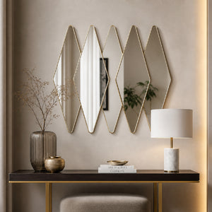   Modern furniture - Gold Diamond-Shaped Mirror - www.oroa.com | Oroa.com