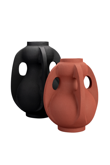 Black Aluminum Vase L | Dutchbone Thiago | OROA.com