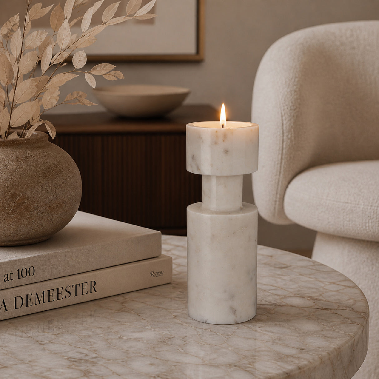   Solid Marble Candle Holder | Oroa.com