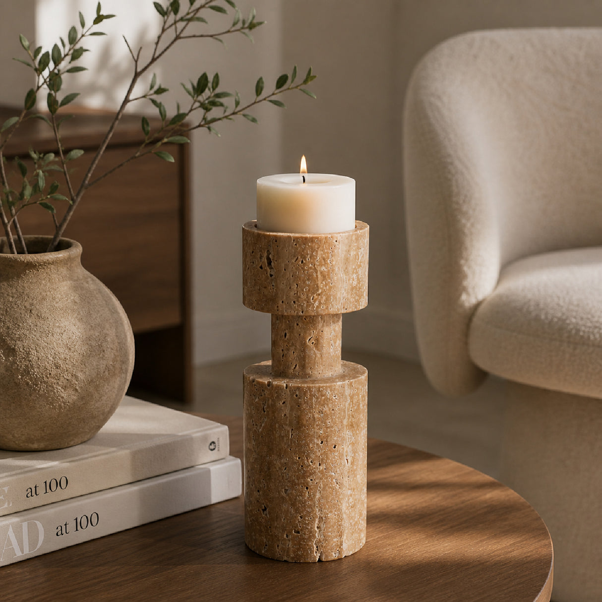   Solid Marble Candle Holder | Oroa.com