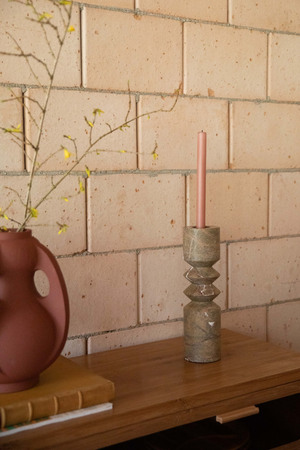 Brown Marble Candle Holder (2) | Dutchbone Satpura | OROA.com