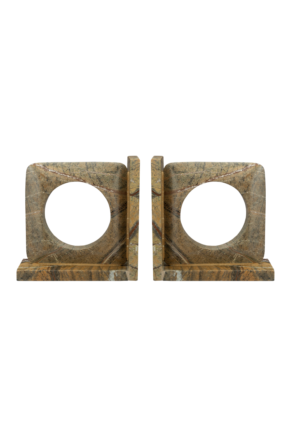 Brown Marble Book Ends (2) | Dutchbone Satpura | OROA.com