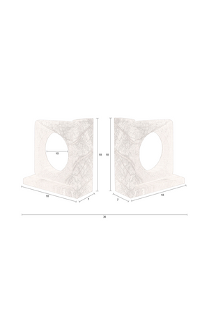 Brown Marble Book Ends (2) | Dutchbone Satpura | OROA.com