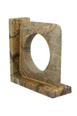 Brown Marble Book Ends (2) | Dutchbone Satpura | OROA.com