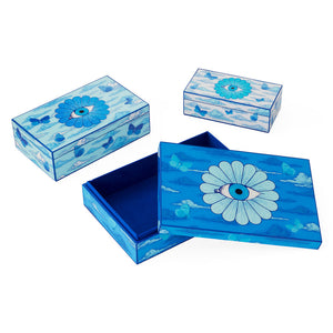 Eye Motif Blue Lacquer Box M | Jonathan Adler Druggist | Oroa.com