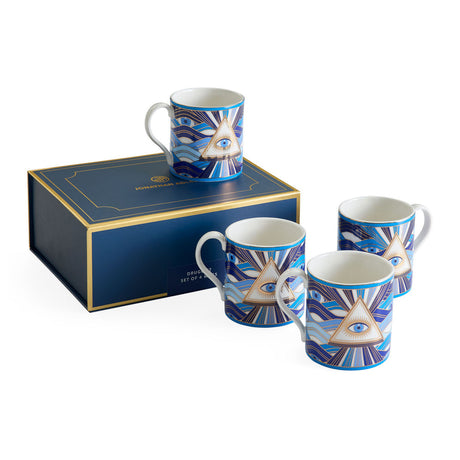 Eye Motif Gilded Porcelain Mugs (4) | Jonathan Adler Druggist | Oroa.com
