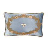 Venice Blue Silk Velvet Throw Pillow Cover 12 X 20