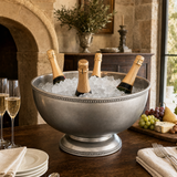 Luxury Pewter Beaded Ice Tub & Punch Bow - OROA