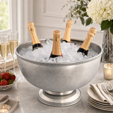 Luxury Pewter Beaded Ice Tub & Punch Bow - OROA