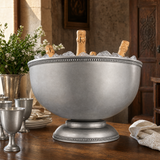 Luxury Pewter Beaded Ice Tub & Punch Bow - OROA