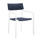 Raleigh Stackable Outdoor Patio Aluminum Dining Armchair Navy