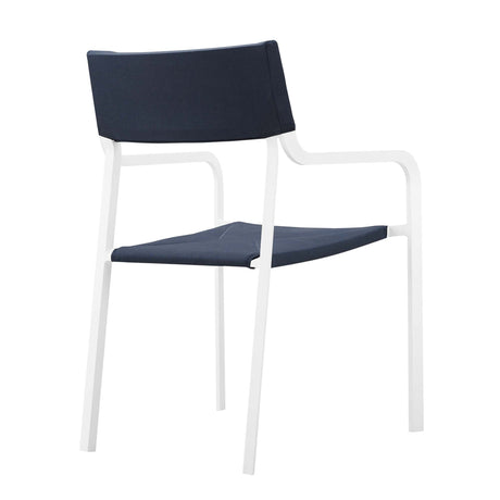 Raleigh Stackable Outdoor Patio Aluminum Dining Armchair Navy