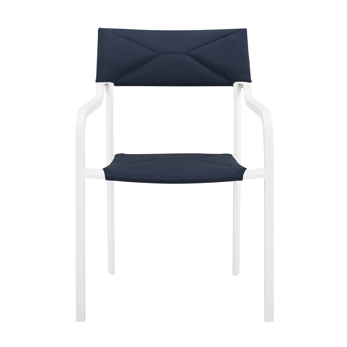 Raleigh Stackable Outdoor Patio Aluminum Dining Armchair Navy