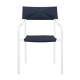 Raleigh Stackable Outdoor Patio Aluminum Dining Armchair Navy