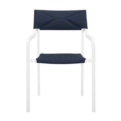 Raleigh Stackable Outdoor Patio Aluminum Dining Armchair Navy